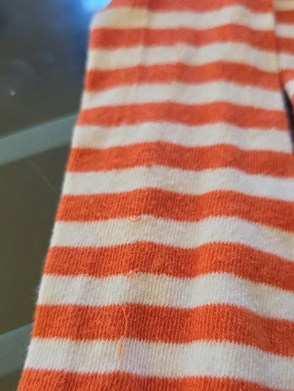 Gymboree Orange and White Striped Girls Leggings